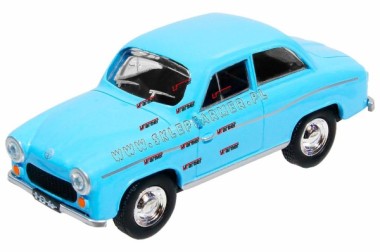 ZABAWKA 1:43 SAMOCH�D SYRENA 104 NIEBIES PIAS. PRL